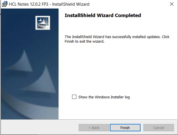 Install Wizard Completed screen
