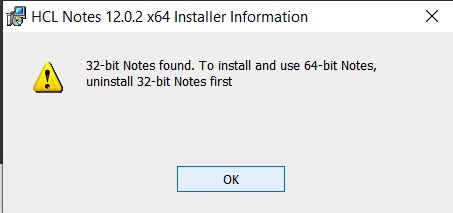 32bit Install Found error screen