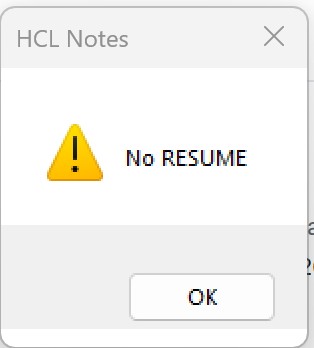 NO Resume - Error duing Reply when Parent Memo is Missing